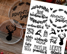 Rub-On Sticker - Adventszauber - perfekt für Acrylplatten - Tante Henni Rubon - vielfältig nutzbar