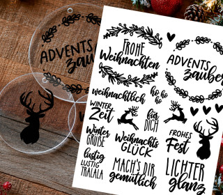 Rub-On Sticker - Adventszauber - perfekt für Acrylplatten - Tante Henni Rubon - vielfältig nutzbar