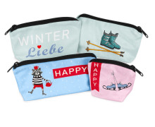 DIY-Nähset - Velvet - Knautschtaschen - 4 Täschchen - Winterliebe - ela ideen - abby and amy