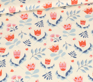 Jersey - Folksy Flowers - Creme - Bio-Qualität - Kathi Bondzio - abby and me
