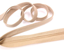 3 Meter elastisches Schrägband - 15mm - Jersey - Beige