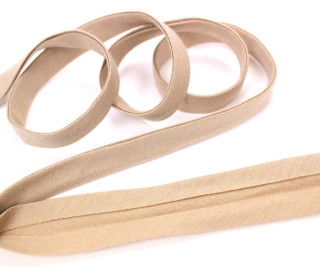 3 Meter elastisches Schrägband - 15mm - Jersey - Beige