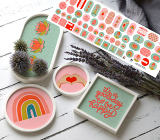Outdoorstoff - Happiness - Inlays für Silikon - Probierset - ela ideen - abby and amy