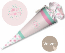 DIY-Nähset Schultüte - GESCHWISTERTÜTE - Stolze Schwester - Velvet - abby and amy