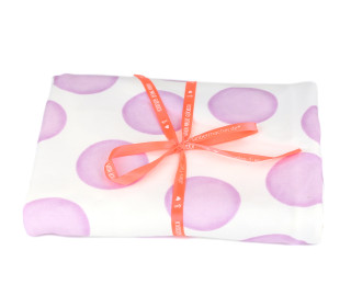 1m Zuschnitt - Sommersweat - Dancing Dots - Violett - Weiß - Bio Qualität - abby and me