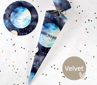 DIY-Nähset Schultüte - Moon Explorer - Velvet - zum selber Nähen