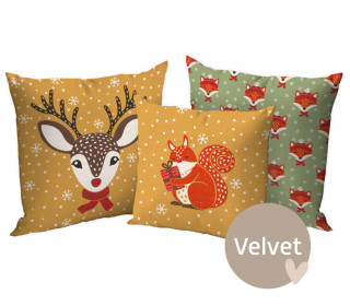 Kissenstoff - DIY - Kissen-Set - Waldweihnacht - Velvet - Sanne Paul - abby and amy