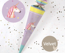 DIY-Nähset Schultüte - Einhorn Aquarell - Velvet - zum selber Nähen