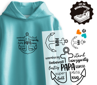 Onkel Bo's Bügelbilder - DIN A4 - Papa - Anker