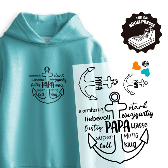 Onkel Bo's Bügelbilder - DIN A4 - Papa - Anker