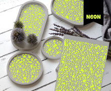 Neon Rub-On Sticker - Terrazzo - Gelb - studio.mARTinchen - Tante Henni Rubon - vielfältig nutzbar