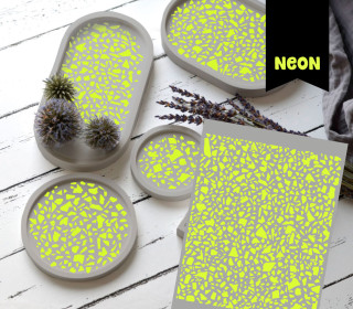 Neon Rub-On Sticker - Terrazzo - Gelb - studio.mARTinchen - Tante Henni Rubon - vielfältig nutzbar