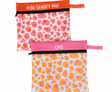 DIY-Nähset - 2 Wetbags - Softshell - Leo Love - Orange/Rosa