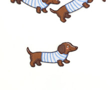 Patch zum Aufbügeln - Dackel - Streifen/Blau - vielfältig nutzbar - Wunschgeschenk