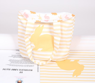 DIY-NÄHSET - Motivbeutel - Shopper - Colorful Bunnies - Ostern - abby and me - Gelb