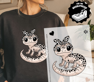 Onkel Bo's Bügelbilder - DIN A4 - Leopard Gecko - Rosa - BIG