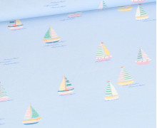 Modal Jersey - Sailboats - Hellblau - abby and me