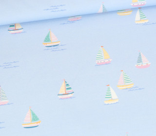Modal Jersey - Sailboats - Hellblau - abby and me