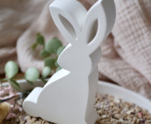 Silikon - Gießform - Eleganter Osterhase - Buchstütze - Dekohase - schaut nacht links - vielfältig nutzbar