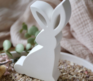 Silikon - Gießform - Eleganter Osterhase - Buchstütze - Dekohase - schaut nacht links - vielfältig nutzbar