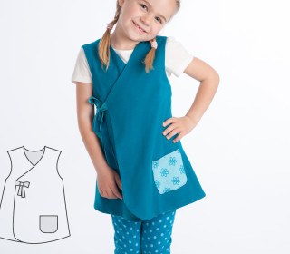 Baby Tunika Kleid für Mädchen und Leggings Set. Kleidchen mit o. ohne Ärmel. Schnittmuster Ebook pdf MARIE und BIBI von Patternforkids - Gr. 86 - 128