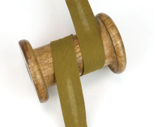 3 Meter Schrägband - Baumwolle - Olivbraun - Uni - 2cm x 3m - Zugeschnitten