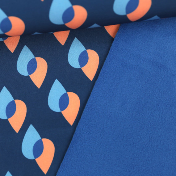 Softshell - Park Lane - Hampstead - Tropfen - Dunkelblau/Apricot/Hellblau - Hamburger Liebe