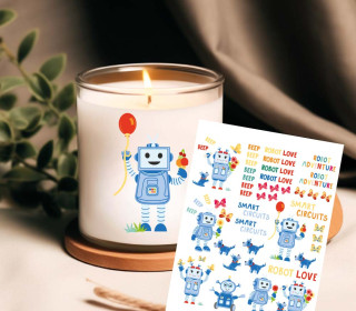 Rub-On Sticker - Robot Adventures - made.by.colu - Tante Henni Rub-Ons - vielfältig nutzbar