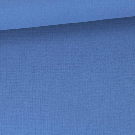 Musselin - Muslin - Double Gauze - Uni - Royalblau