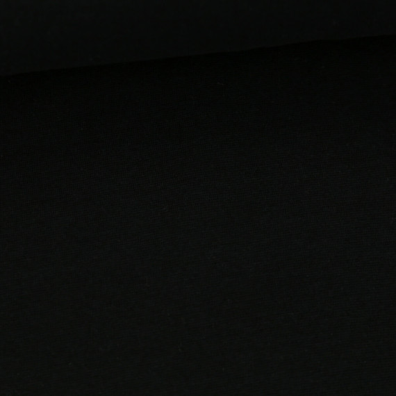 Bündchen Gretje - Glattes Bündchen - Schlauchware - Uni - Schwarz - #000