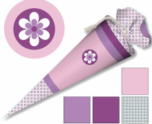 DIY-NÄHSET SCHULTÜTE - GESCHWISTERTÜTE - Lila Blume