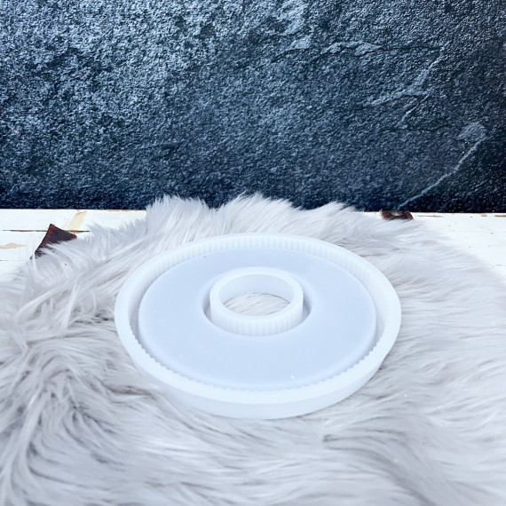 Silikon - Gießform - Dekotablett - Ring - mit Streifen - KLEIN - vielfältig nutzbar