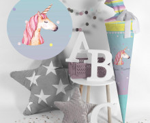 DIY-Nähset Schultüte - Einhorn Aquarell - zum selber Nähen