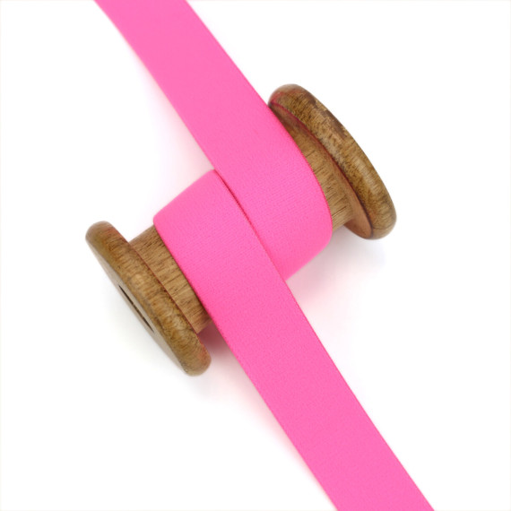 1m Gummiband - Elastisch - Uni - 25mm - Neonpink