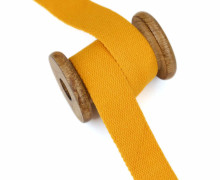 1m Weiches Gurtband - Uni - Baumwolle - 30mm - Stärke 2,0mm - Dunkelgelb