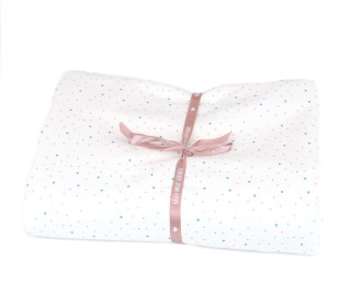 1,4m Zuschnitt - Sommersweat - Lama Fiesta - Kombistoff - Konfetti - Weiß - Bio Qualität