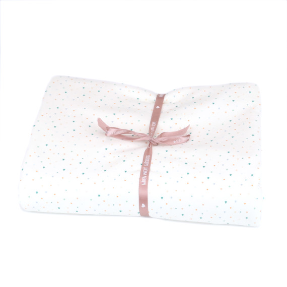 1,4m Zuschnitt - Sommersweat - Lama Fiesta - Kombistoff - Konfetti - Weiß - Bio Qualität