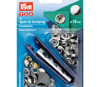 10 Nähfrei Druckknöpfe - Sport/Camping - 15mm - Prym - Silber