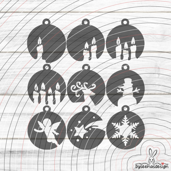 Weihnachtsbaum Kugeln Plotterdatei SVG DXF