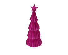 Deko-Tanne mit Stern beflockt - Pink - klein - Samt-Haptik - stilvolle Weihnachtsdeko