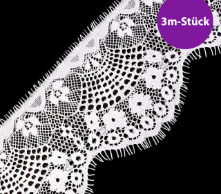 3 m Französische Spitze - Weich - 9,0cm - Weiß