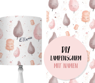 DIY Lampenschirm - Cotton Candy - Rose - Little Love - Set - personalisierbar - zum Selbermachen