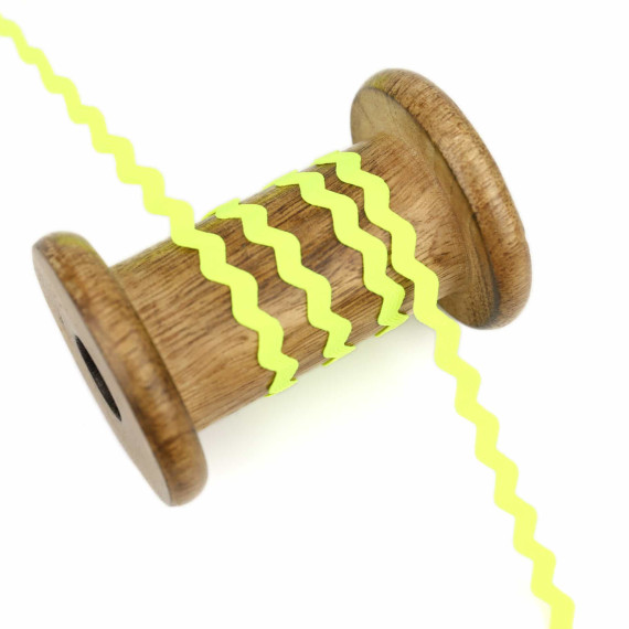 1 Meter Zackenlitze - Bogenlitze - Neon - Uni - 9mm - Neongelb
