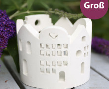 Silikon -  Gießform - Windlicht - Home Sweet Home - Häuserkranz - Groß - vielfältig nutzbar