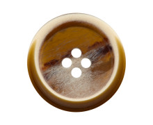 1 Polyesterknopf - Rund -  20mm - 4-Loch - Olivgrün