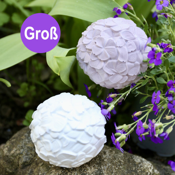 Silikon - Gießform - Dekokugel mit 3D Blüten - Gartenstecker - Groß - vielfältig nutzbar