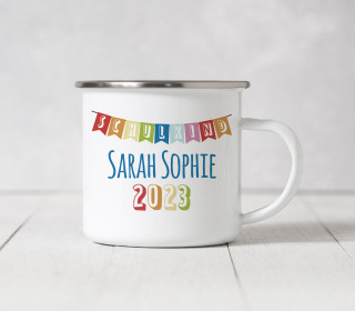 Emaille Becher - Wimpelkette Schulkind