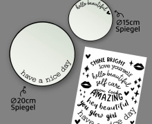 Rub-On Sticker - Mirror Affirmations - Schwarz - für Spiegel - Tante Henni Rub-Ons - vielfältig nutzbar