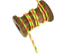 1m Hoodieband - Schmale Kordel - Gedreht - 5mm - Tricolor - Neongelb/Neongrün/Neonpink