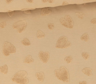 Frottee Jacquard - Herzen - Qjutie & the Qjutest - Uni - Beigebraun